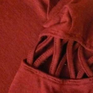 Rib Knit Form Fitting Shoulder Detail Mini Dress